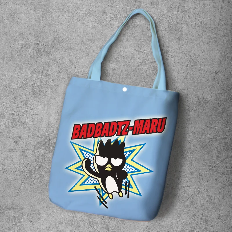 IVYYE Black Penguin Fashion Anime Foldable Canvas Shopping Bag Casual Shoulder Bags Customized Tote Handbag Lady Girls New