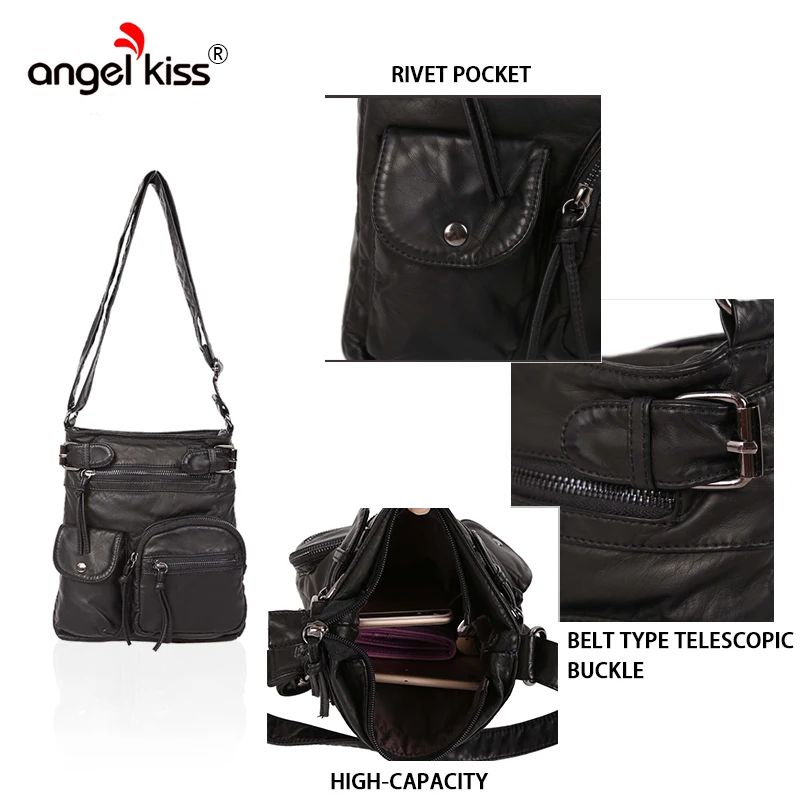Бренд Angelkiss хит продаж женская сумка через плечо из экологичного и мягкого