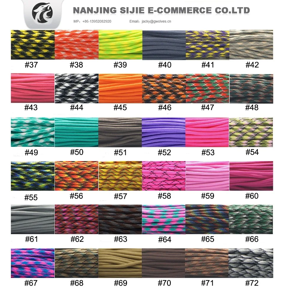 Браслет для выживания Paracord с регулируемой нержавеющей стали D сережка наружного