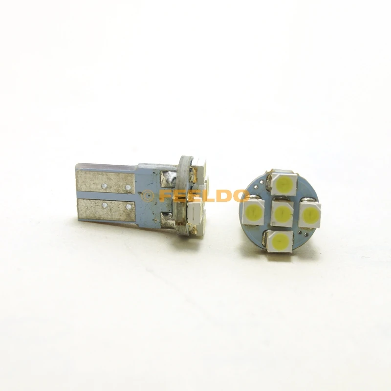 FEELDO 4 шт. DC12V T10/194/168 клиновидный 1 Вт 1210 5SMD светодиодный белый светильник для