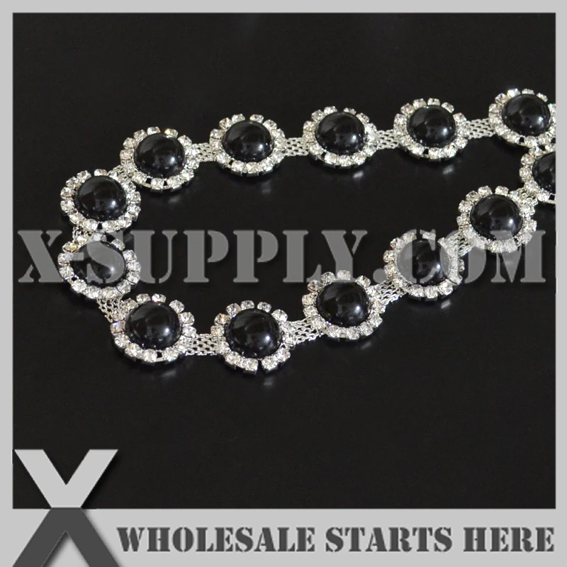 Круглая цепочка Стразы с жемчугом 21 мм для украшения ювелирных изделий жемчужные