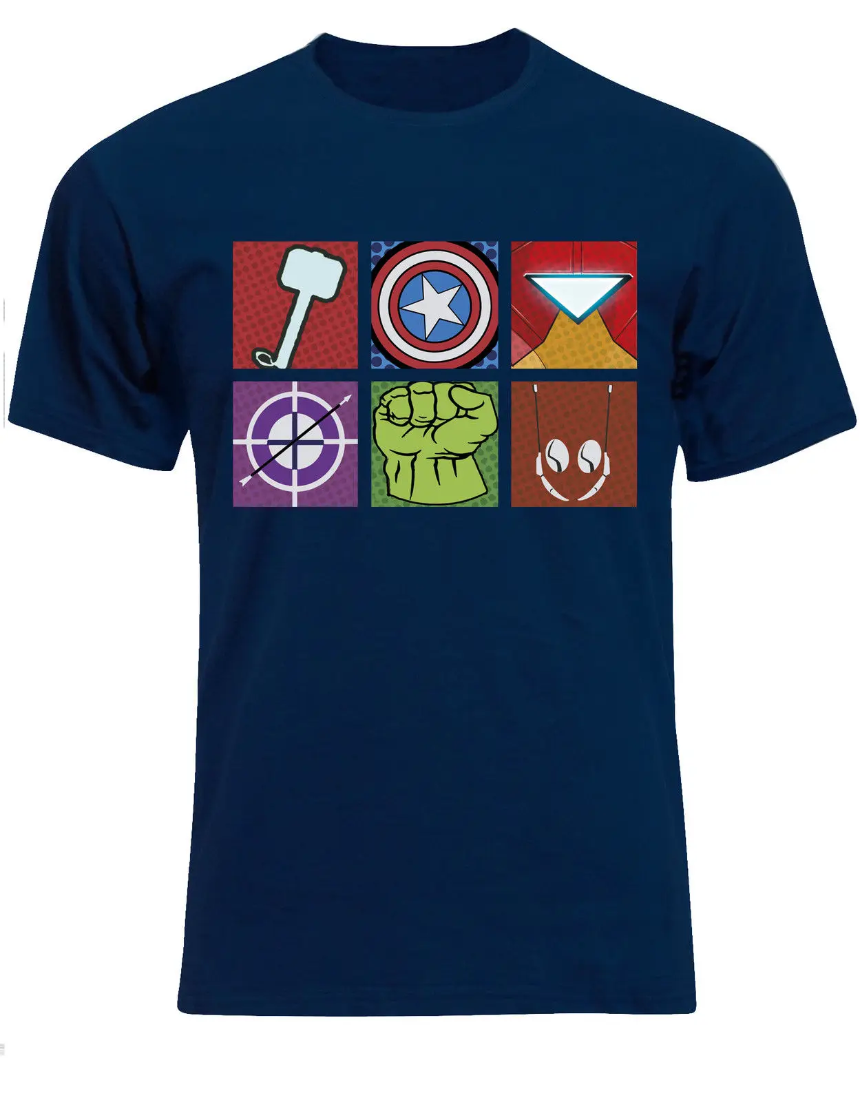 Men's Fashion t-shirt Les Vengeurs inspire Marvel Pop Art Assemble Heros Iron Man T-shirt Haut | Мужская одежда