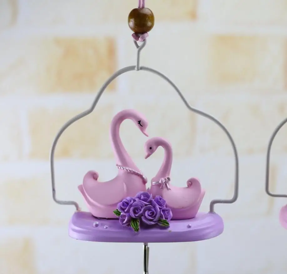 Distressed forever love swans couples sweet Wind Chimes iron craft Модель для дома кофейного бара украшения |