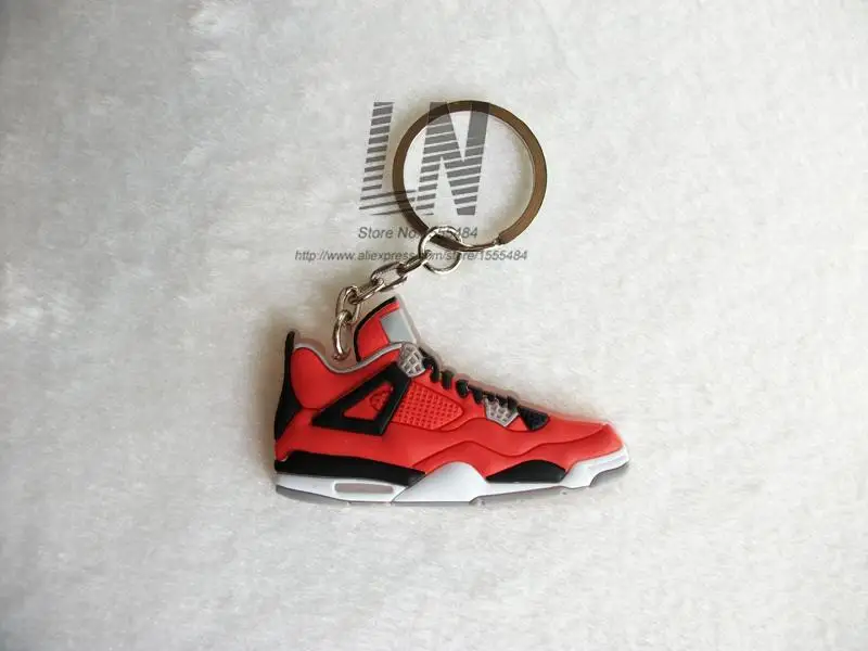 Мини Силиконовый Jordan 4 брелок сумка Шарм для женщин дети брелок подарки тапки держатель для ключей кулон аксессуары брелок на ключи в виде обуви