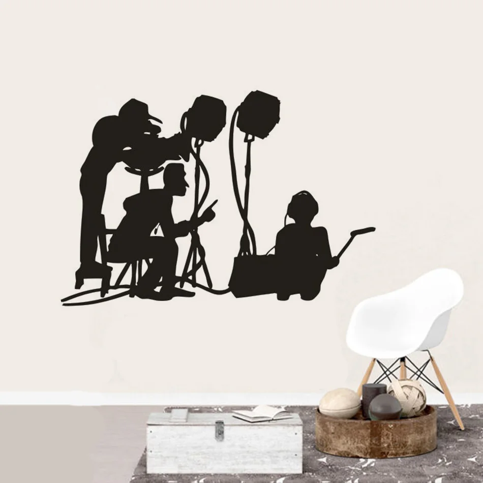 Съемная наклейка на стену команды создание кинофильма силуэт режиссера