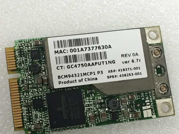 Оптовая продажа новая Wi-Fi карта Broadcom BCM4321 Mini PCI-E для HP Pavilion dv5000 dv8000 C300 C500 sps 436253-001 |