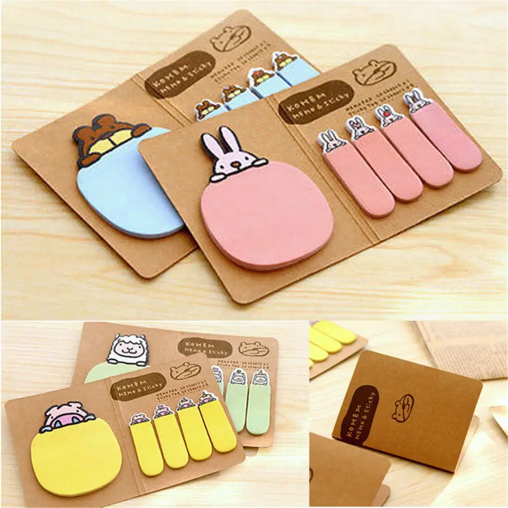Кролика Стикеры из крафтовой бумаги паста Закладка выделитель Блокнот флаг для