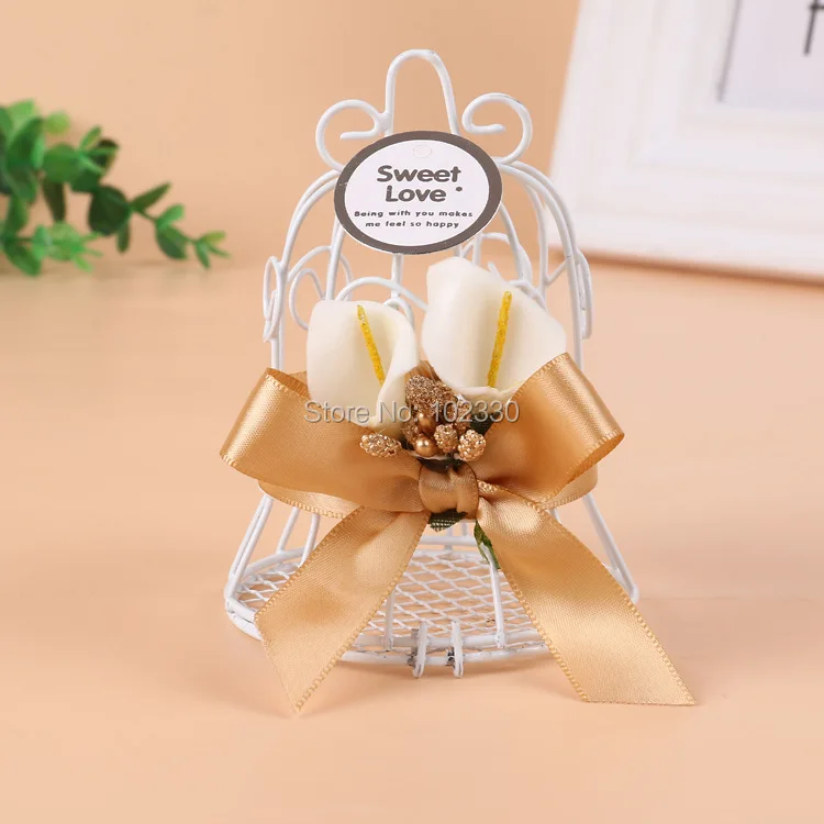 Лес Свадебный декор ремесла металлическая белая птичья клетка коробка конфет