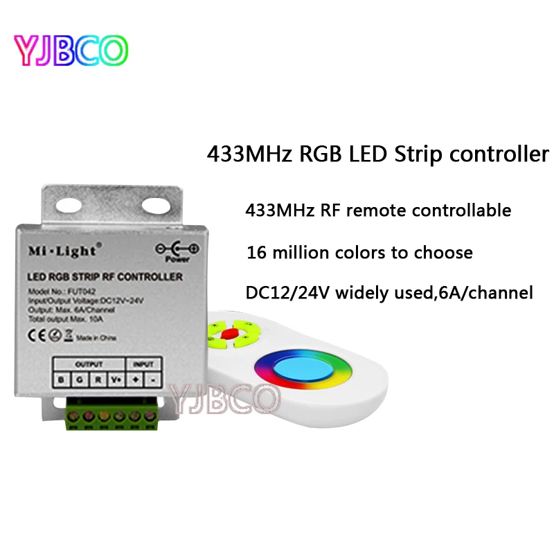 FUT042 2.4G RF DC12V-24V output 10A 433MHz RGB LED Strip controller for led strip light | Controler