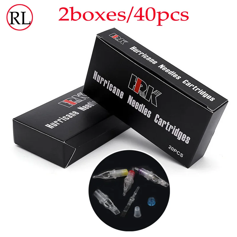 

40pcs/lot Sterilize HRK Tattoo Needles #10 And #12 RL Round Line Cartridge Tattoo Needles Disposable Needles For Tattoo Machine