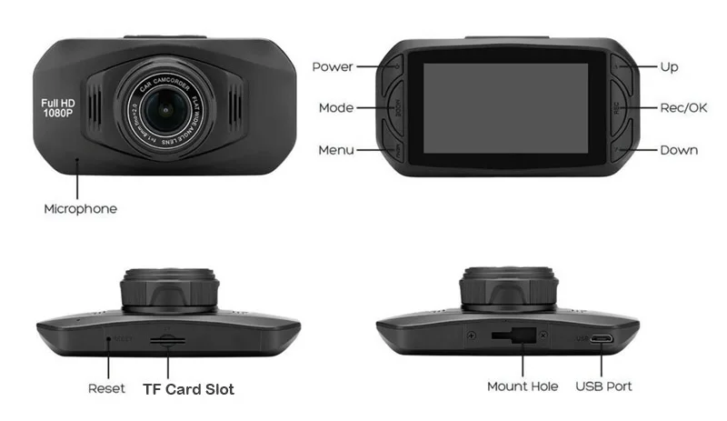 XCGaoon 1080 P HD 2," дисплей Автомобильный регистратор DVR цифровой видеорегистратор видеокамера тире ночная версия камеры сенсор SONY 323