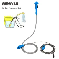 12v caravan accessories rv camper outdoor shower set handheld portable washer car water gun pump travel pet dog take shower set