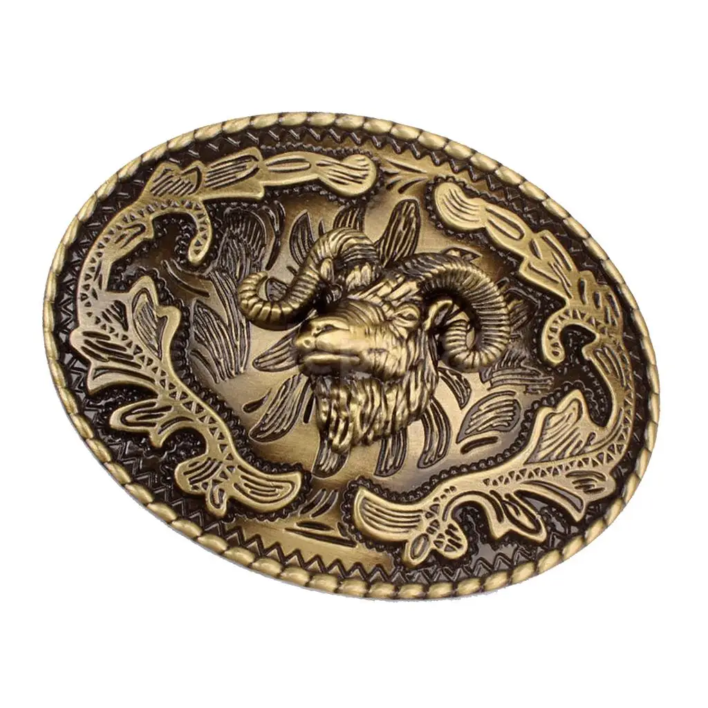 Rodeo Goat Head Belt Metal Buckle Arabesque Floral Western Cowboy Cowgirl | Аксессуары для одежды
