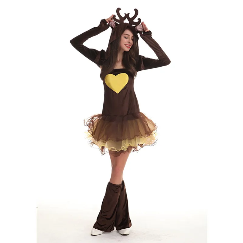Новые взрослые женские костюмы оленей мечтательные снегурочки сексуальные