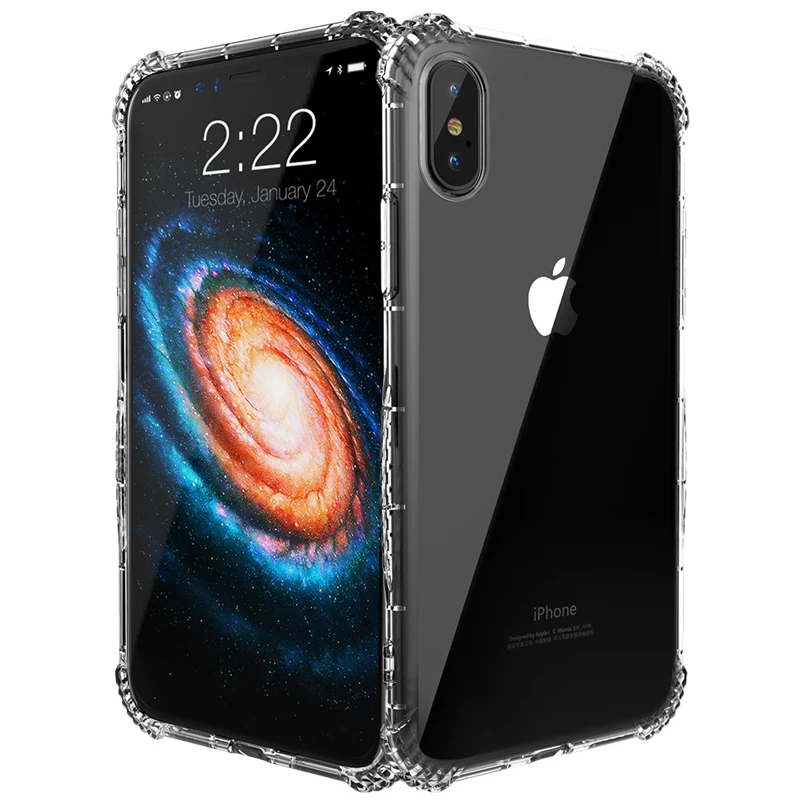 Противоударный мягкий прозрачный чехол CAPSSICUM для iPhone X Xs Max XR воздушная подушка