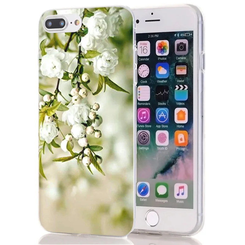 Summer flowers Phone Case For iPhone 6 6S Plus 7 7Plus 8 8Plus X Clear Soft TPU Cover Cases B830 |