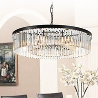 round shape crystal chandelier lighting lustres luminaires hanging light for restaurant crystal american style lamp