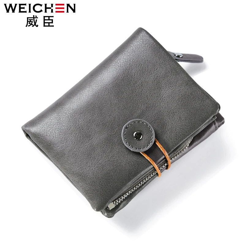 WEICHEN Моды Короткий дамы кошелек Небольшой Старинные Женщин Бумажник молния и hasp