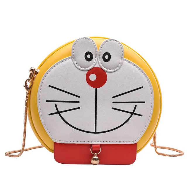Милая мультяшная печать цепочка сумка Doraemon маленькая круглая сумка модная новая дизайнерская сумка на плечо новая женская сумка через плечо