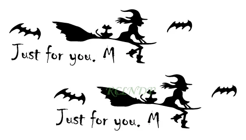 

Waterproof Temporary Tattoo Sticker Halloween Riding a broom witch "just for you" fake tatto flash tatoo for men girl women