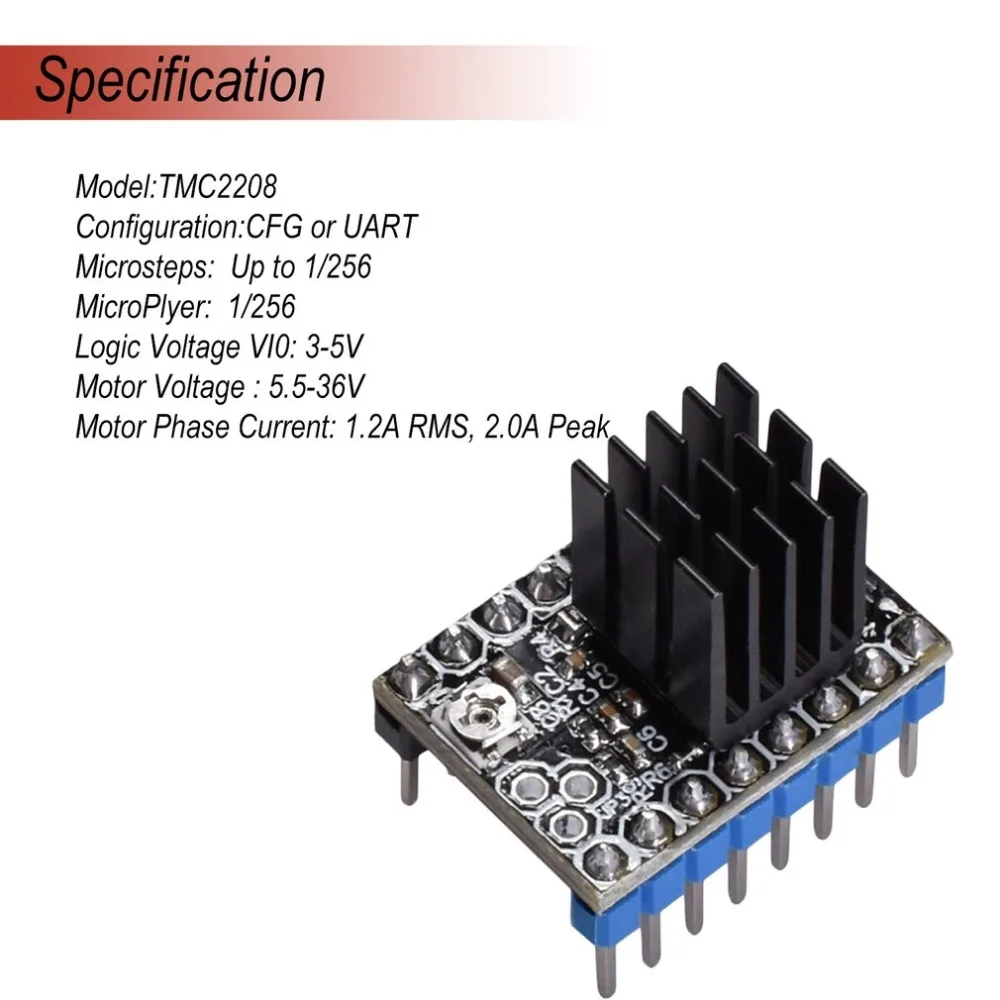 TMC2208 шаговый двигатель StepStick бесшумный драйвер отличные пандусы 1 4 5 6 Reprap доска 3D