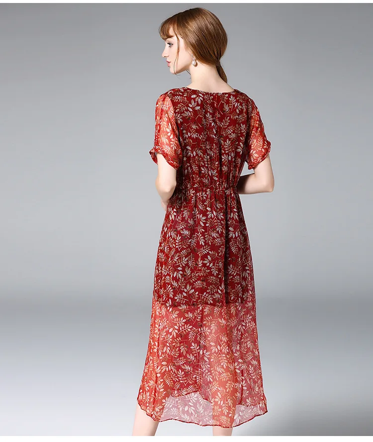 Весной 2017 новые женские разбиты красивые dress silk печать развивать нравственность