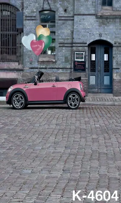 Новейшие фотофоны 150х200 см для свадьбы розовый автомобиль с воздушным шаром &quotЯ