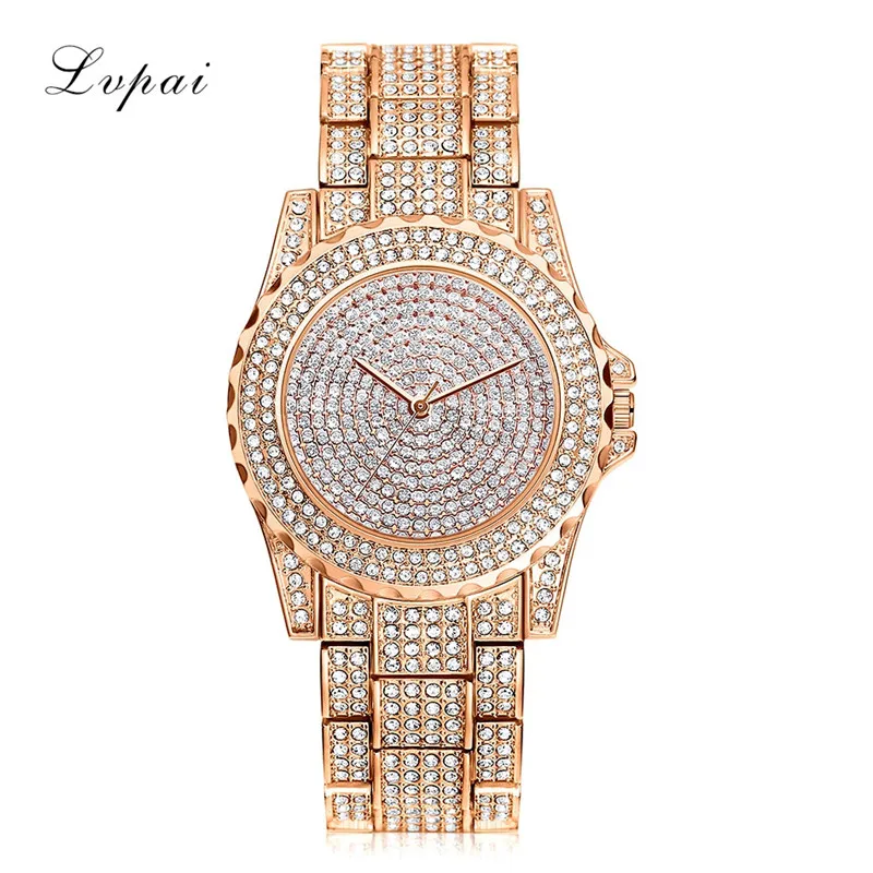 2017 LVPAI Брендовые женские часы с блестящими кристаллами LoveskyUnisex из нержавеющей