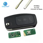 OkeyTech без чипа складной 3 кнопки 433 МГц необработанный FO21HU101 лезвие дистанционный ключ для Ford Focus Fiesta MK7 Mondeo MK3 MK4 Ranger