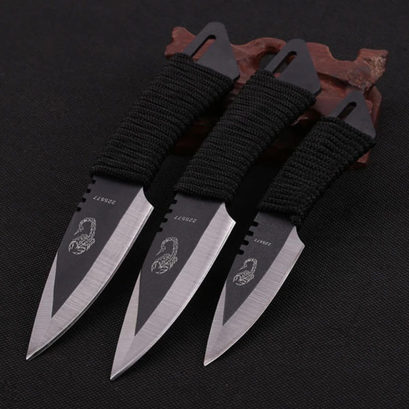 

[ 3pcs/set ] Straight Fixed Blade Knife Pocket Survival Hunting Knives Tactical Knife With Sheath SDIYABEIZ