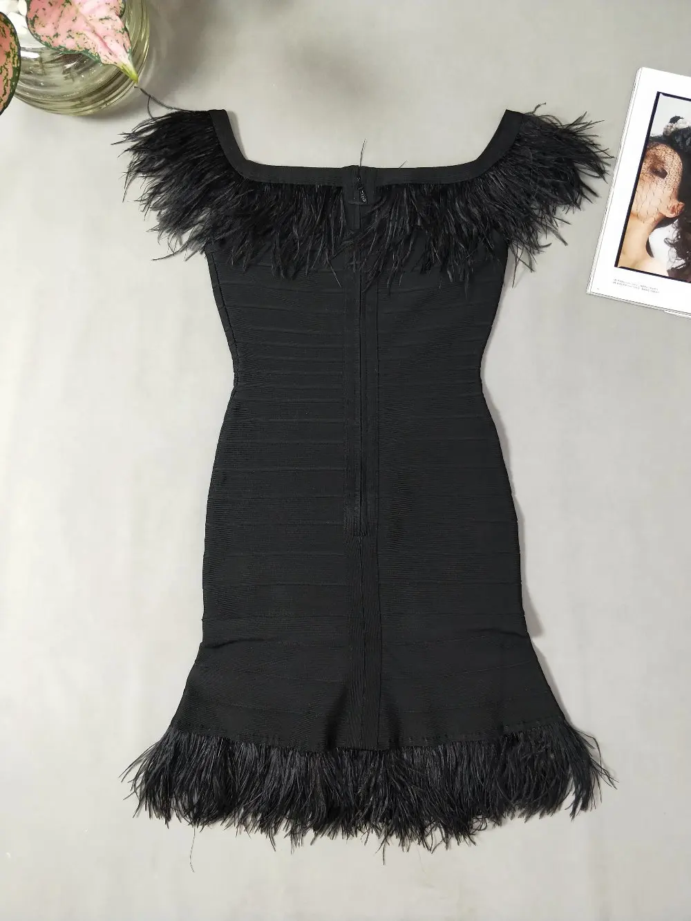 

Top Quality Slash Neck Bandage Dress Elegant Women Fashion Night Club Party Black Bodycon Dresses Sexy