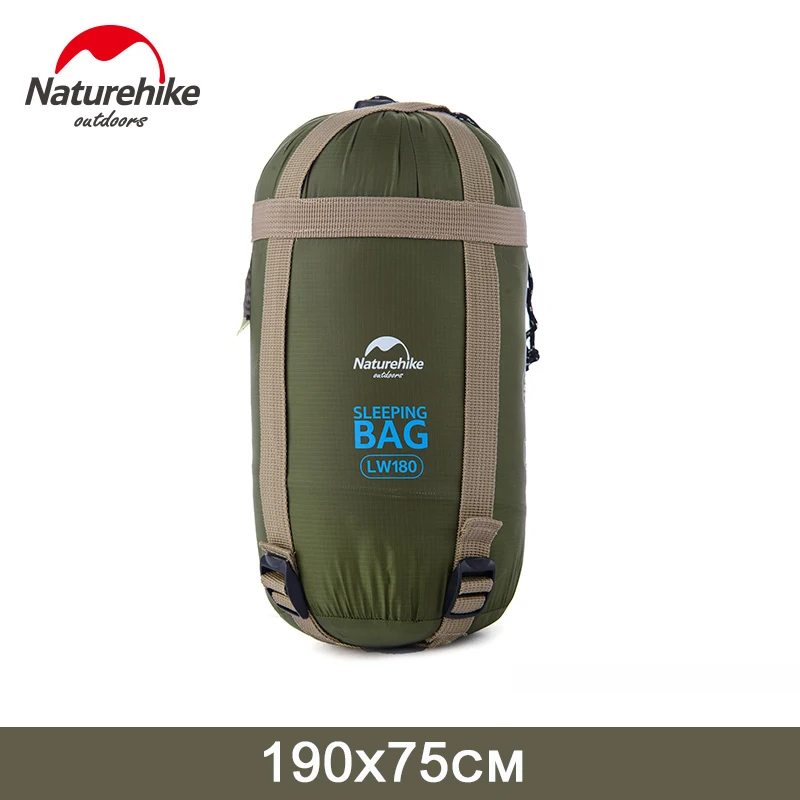 Naturehike спальный мешок с конвертом, Сверхлегкий, для взрослых, портативный, для кемпинга, походов, спальные мешки, весна-осень 1,9*0,75 м - Цвет: ArmyGreen