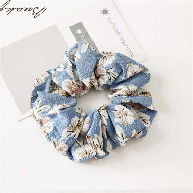 scrunchie 21 Новинка, цветочные резинки для волос, повязка на голову, летняя повязка на голову для женщин, конфетный цветной хвост, держатель, модная повязка на голову, аксессуары для девочек - Цвет: scrunchie 21