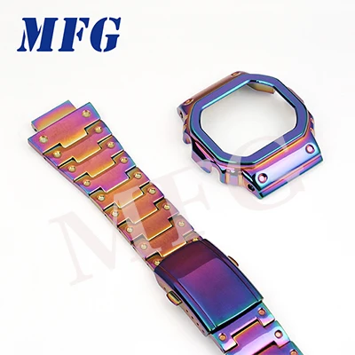 COLORFUL Металлический ремешок для часов bezelStrap DW5600 GWM5610GW5000 из нержавеющей стали чехол для часов рамка gshock Браслет аксессуар с ремонтным инструментом - Цвет ремешка: COLORFUL