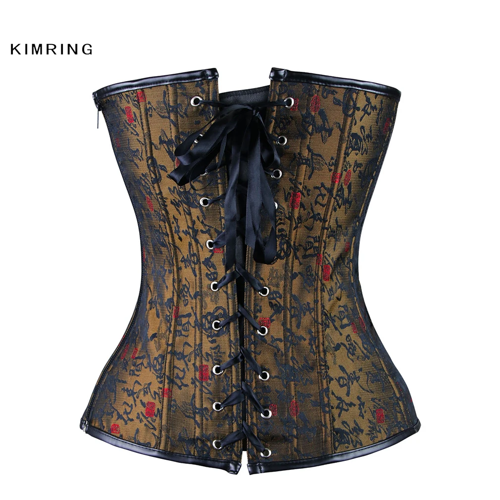 Сексуальный корсет Kimring из искусственной кожи для похудения двойной