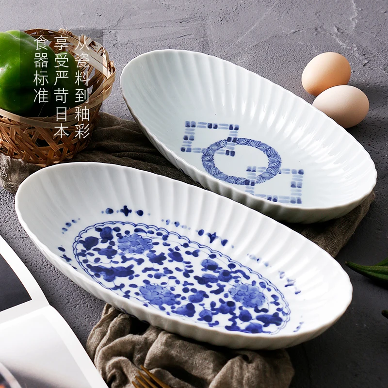 1 шт. керамическая тарелка Западная для еды длинная квадратная овальная Сделано в