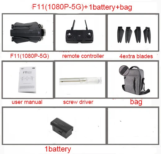 Цвет: желтый SJRC F11 gps 5G Wifi FPV с камерой 1080P 25 минут время полета бесщеточный складной рычаг селфи RC Дрон Квадрокоптер - Цвет: Цвет: желтый