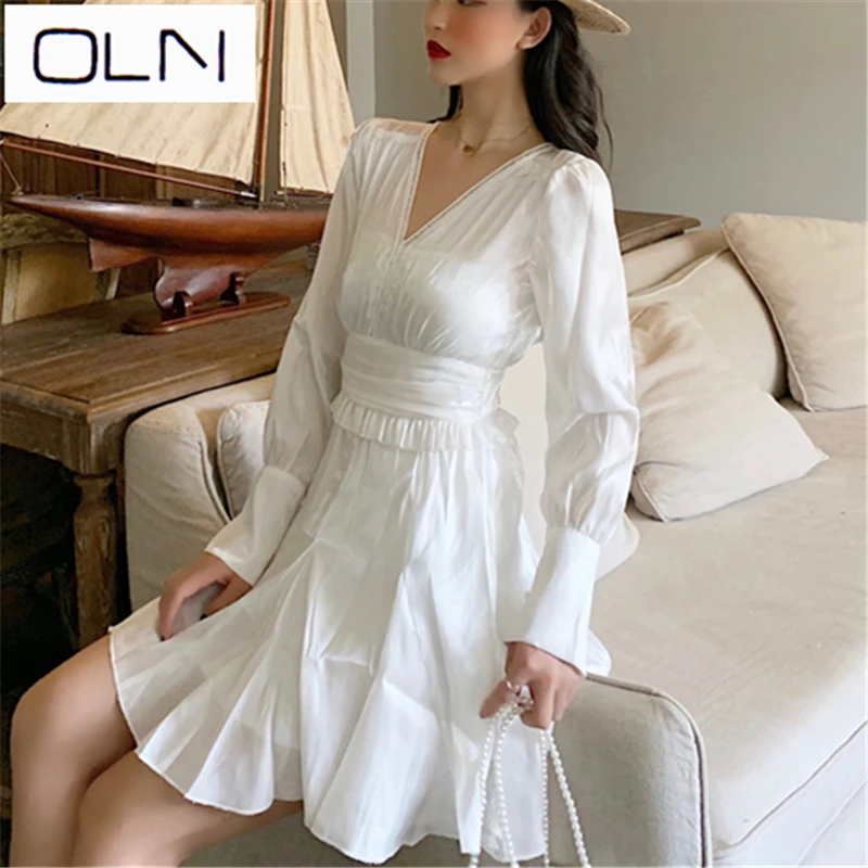 Vestidos корейское платье oln летнее французское ретро новое темпераментное