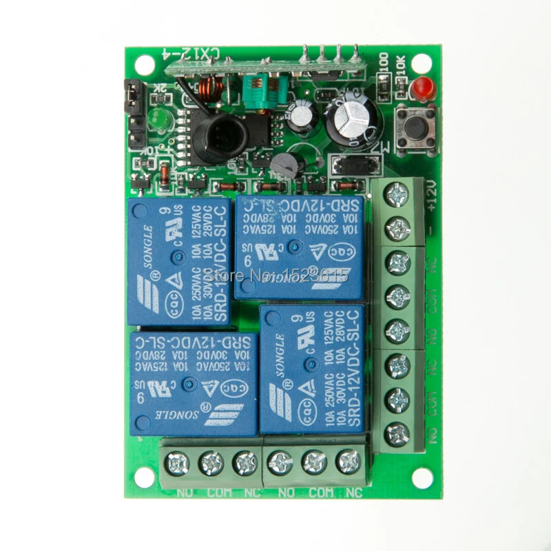 DC12V 4ch rf Беспроводной Мини реле приемника удаленного Пульты ДУ для игровых
