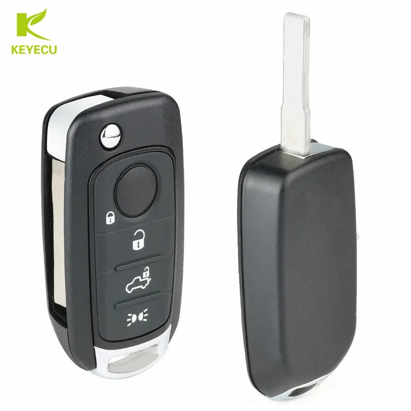 4 Buttons Замена KEYECU Флип дистанционного брелока 3/4 кнопки для дополнительных 434 МГц HITAG AES 4A чип для Fiat 500X Egea Tipo - Количество кнопок: 4 Buttons