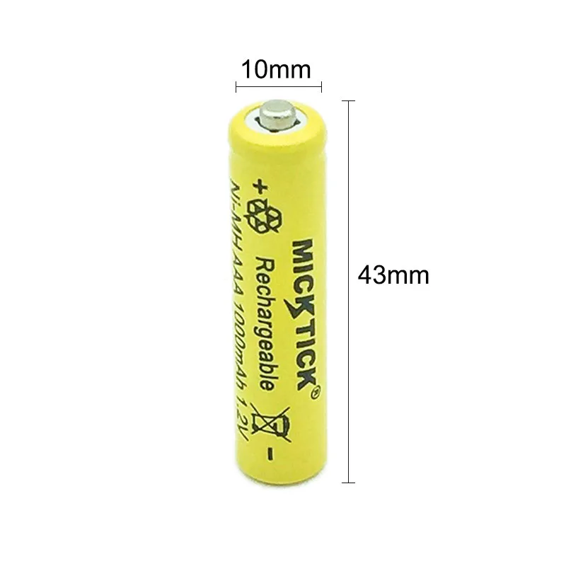 4 шт AA 2600mah MICKTICK аккумуляторная батарея + AAA 1000mah Ni MH 1 2 V 3A фонарик