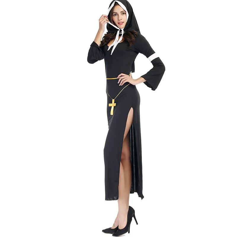 Новое поступление Арабская одежда черная сексуальная католическая монах