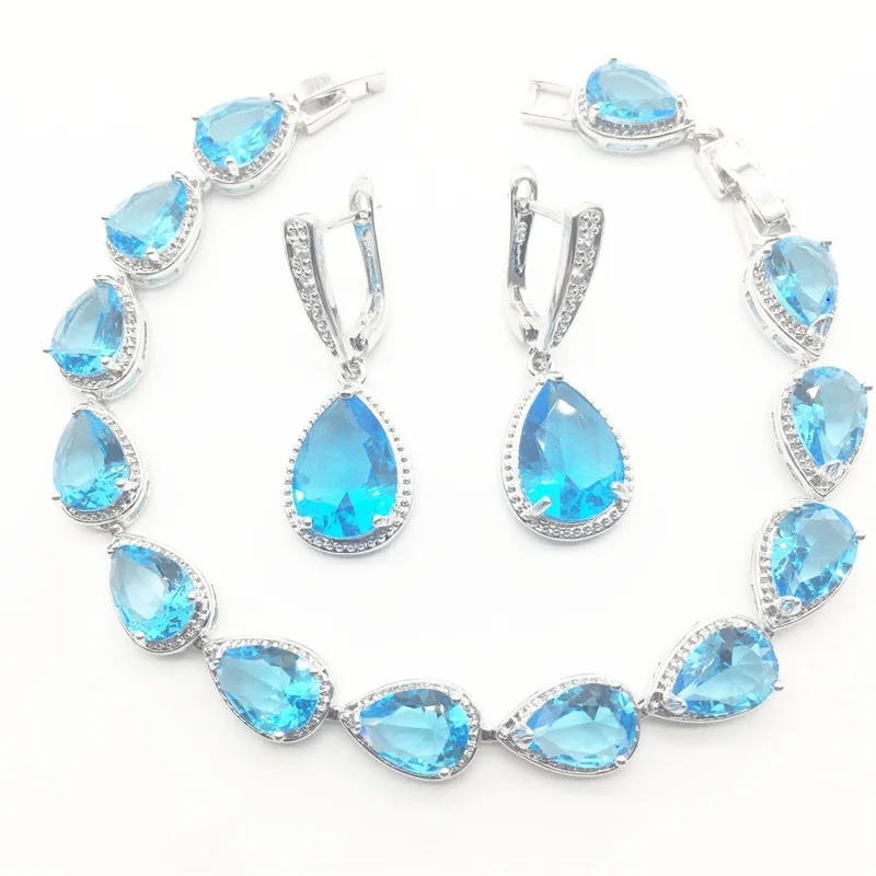 Комплект из колье серёг кольца и браслета серебра 925 пробы|jewelry set 925|zircon jewelry setjewelry