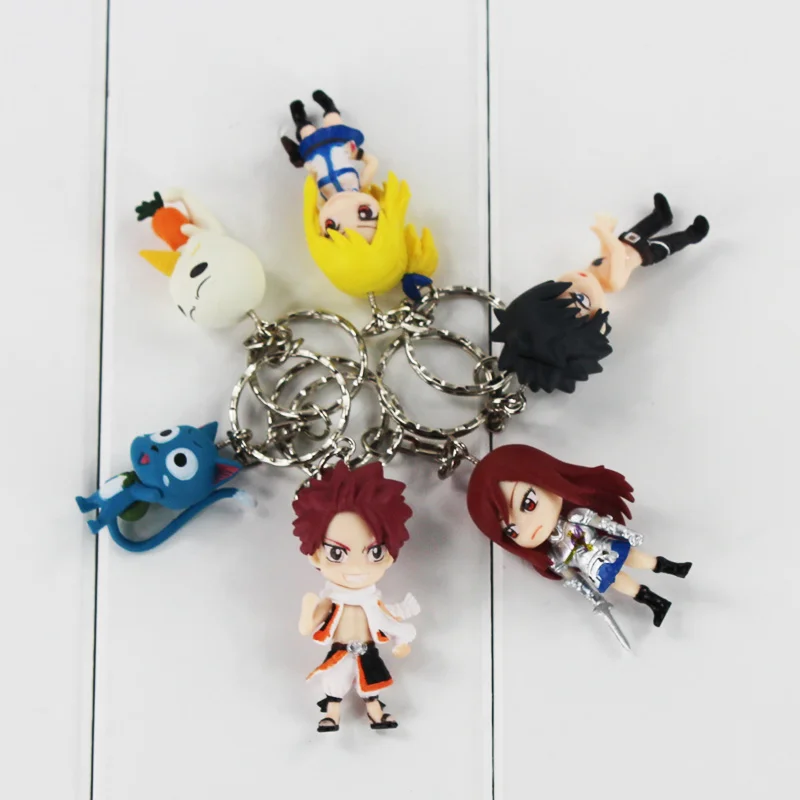6 шт./лот с милым хвостиком PVC Моделя хорошим спросом Natsu серый см Люси Эрза хвост