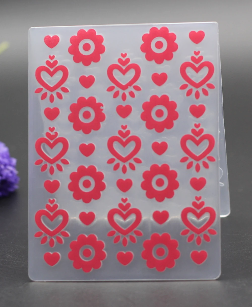 Пластиковая папка для тиснения милые цветы сердечко доска рукоделия конверт