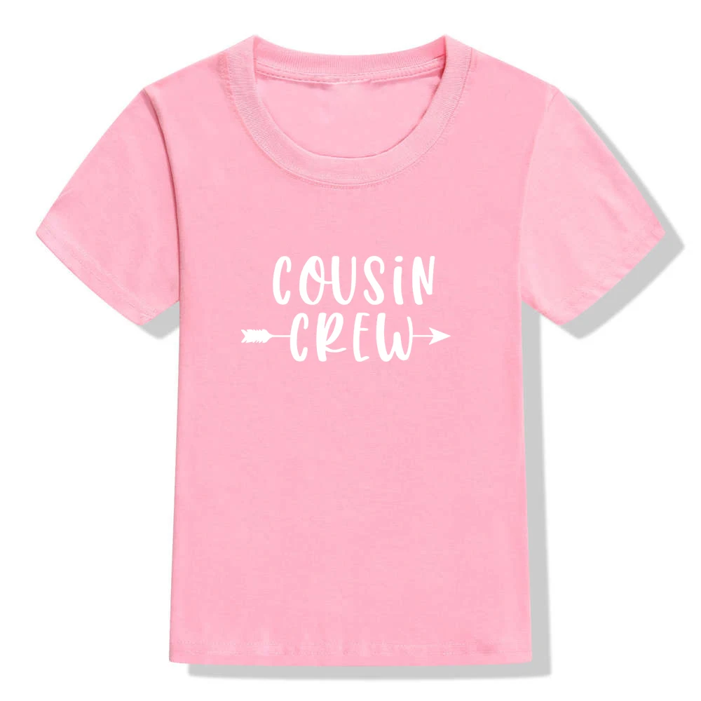 48U5-KSTPK- Cousin Crew Letter Print Kids Tshirt Summer Short Sleeve Graphic Tee Shirt Boys Girls Tee Fashion Casual Tops Tee Shirt Clothes - Цвет: 48U5-KSTPK-