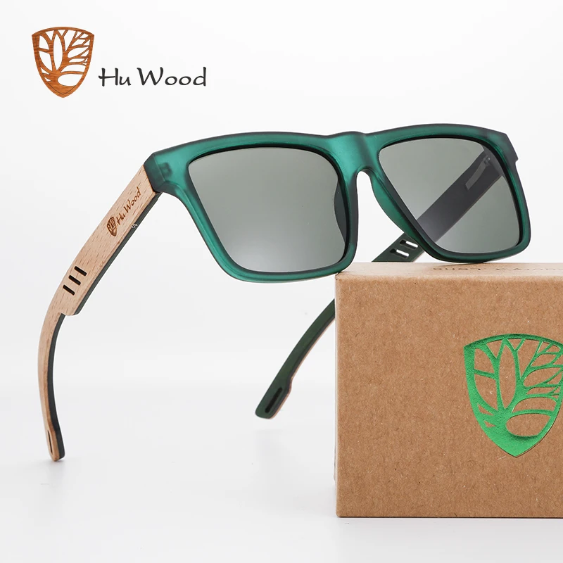 Hu Wood 2020 новые высококачественные Квадратные Солнцезащитные очки Мужские
