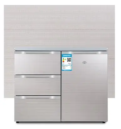 Physical door 220 V 130 W 210L бытовой горизонтальный холодильник, кухонная консоль с тремя ящиками, холодильник с открытой дверью - Цвет: Physical door