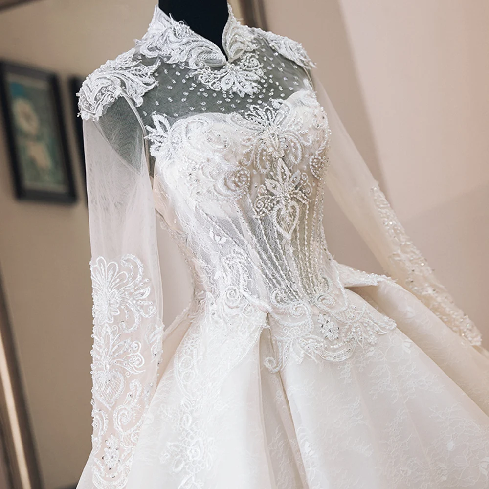 Vestido de Casamento роскошное бальное платье с аппликацией из бисера свадебные платья