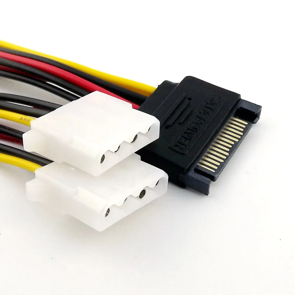4 контактный разъем Molex IDE для SATA 5x двойной 15 Штекер адаптер соединительный кабель